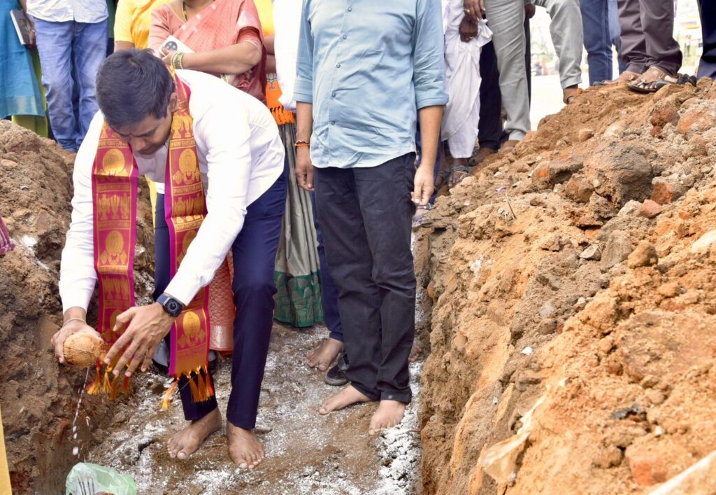 Minister Kondapalli Srinivas started the road construction works