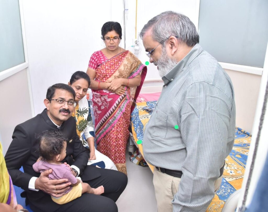 The District Collector visited the children's home.
